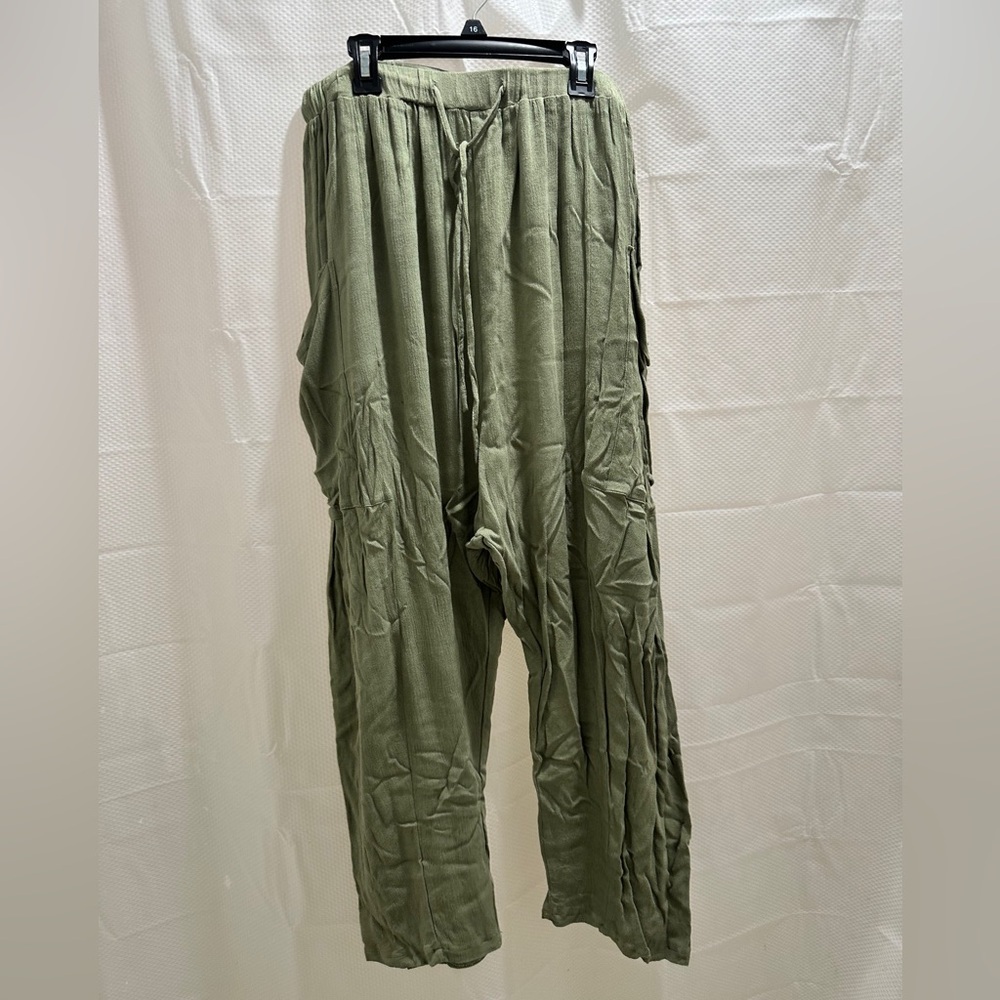 Casual Olive Green Drawstring Pants - Picture 4 of 4